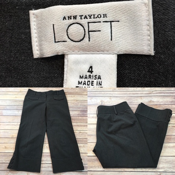 LOFT Pants - Sz 4 LOFT Cropped Gray Straight Leg Trouser Pants